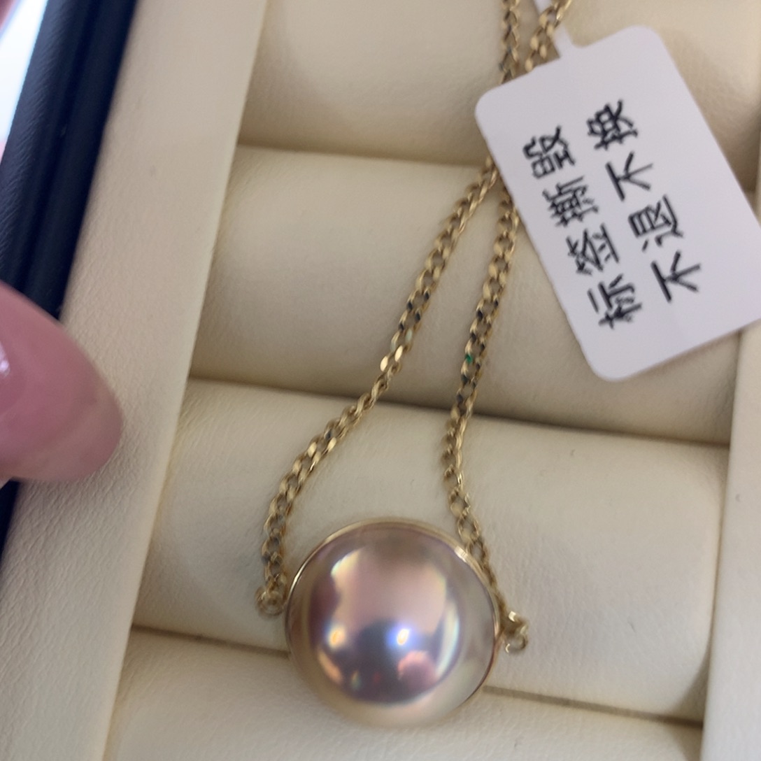 18K金镶嵌拼合珍珠（马贝珠）手绳