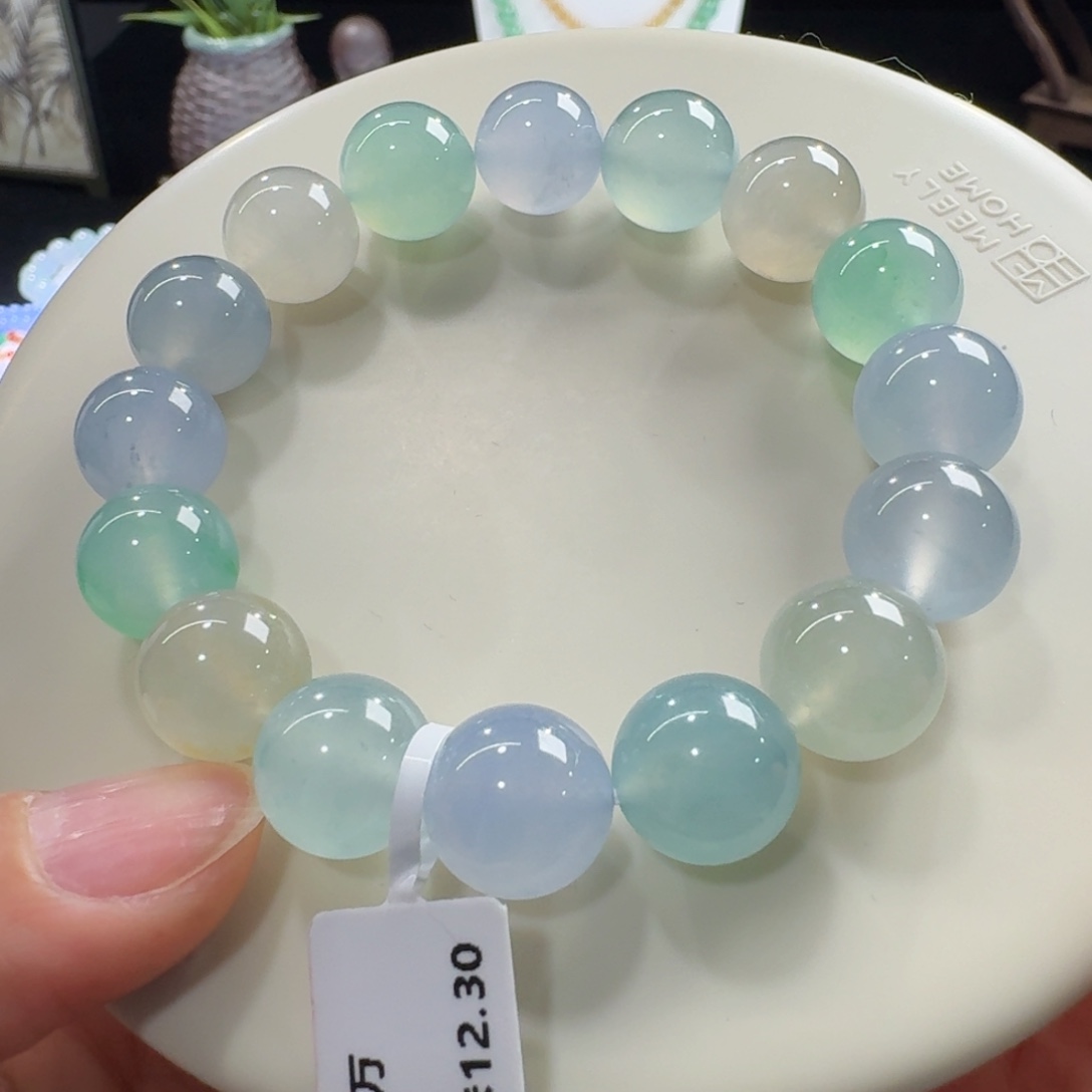 未镶嵌手链翡翠高冰果冻马卡龙多宝单圈12.5mm