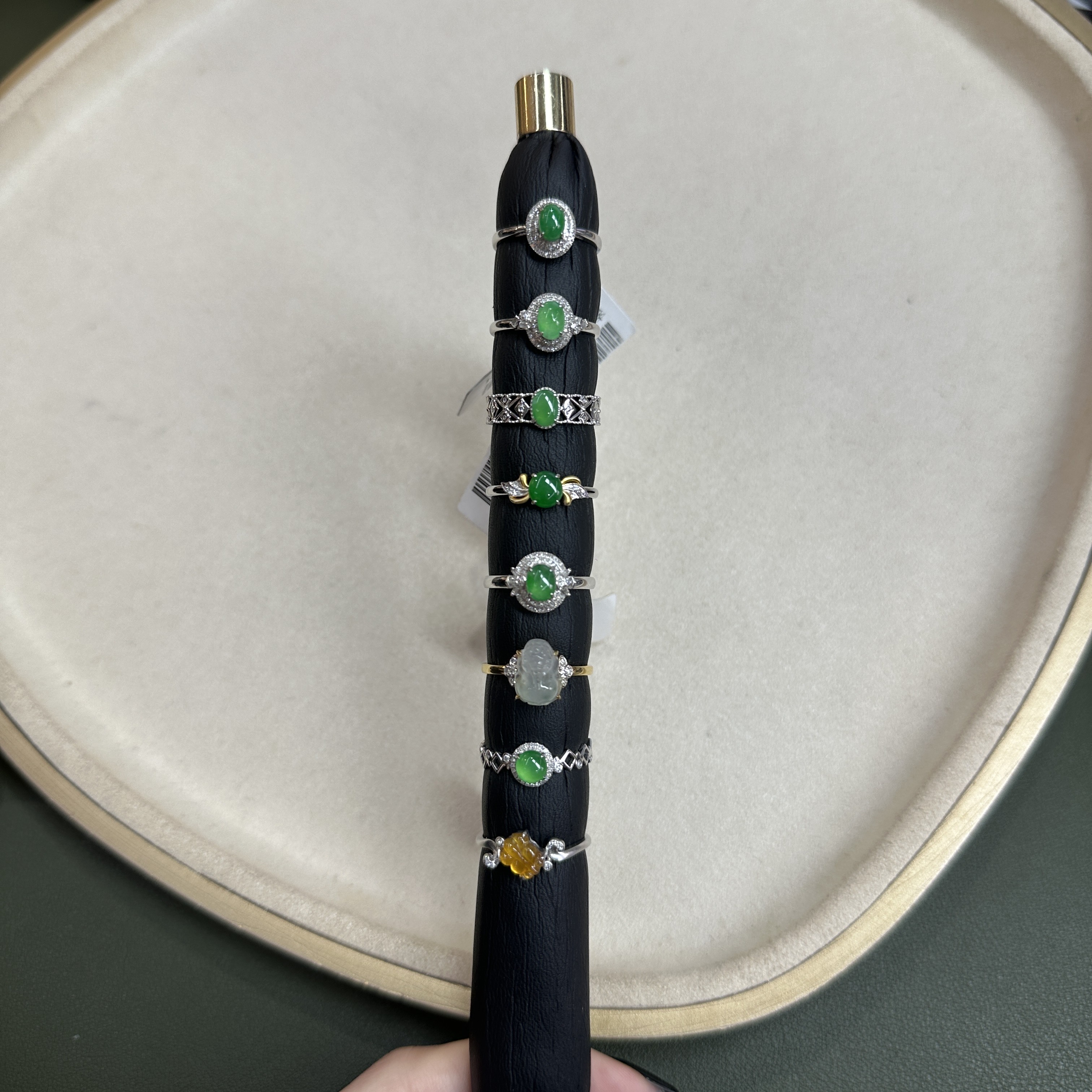 【琪琪臻选】翡翠戒指-18k金-多样性发货一件-A10|CXQ1