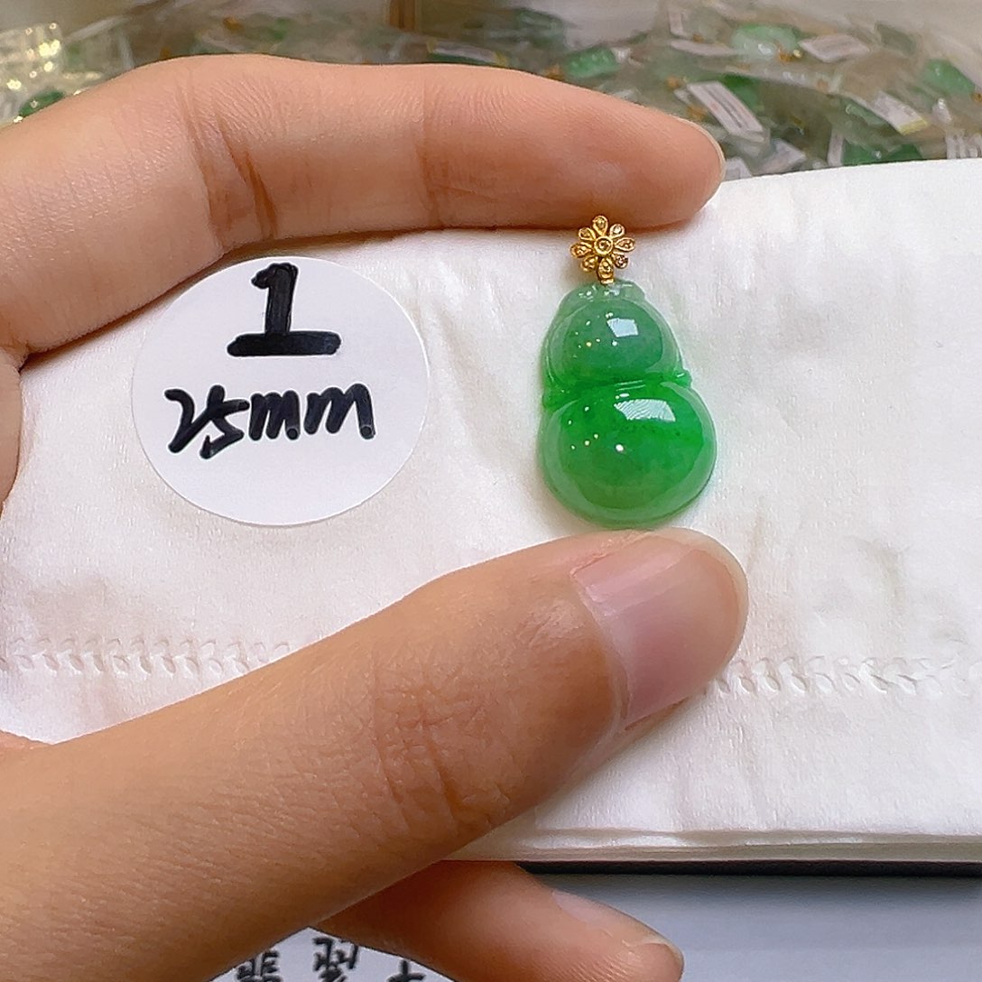 翡翠18K金镶嵌吊坠(不含链)翡翠