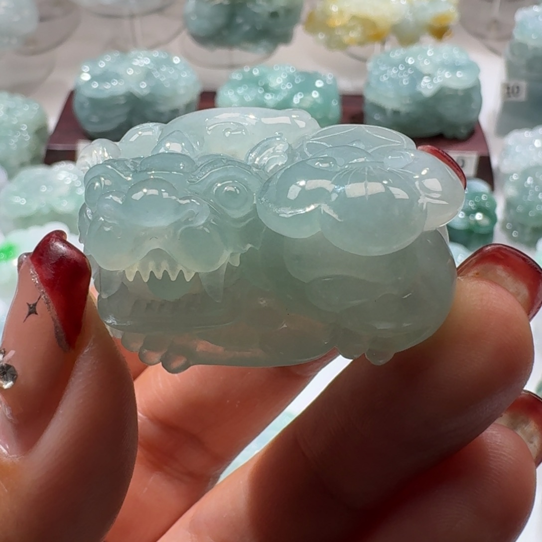 定制翡翠未镶嵌无**青貔貅