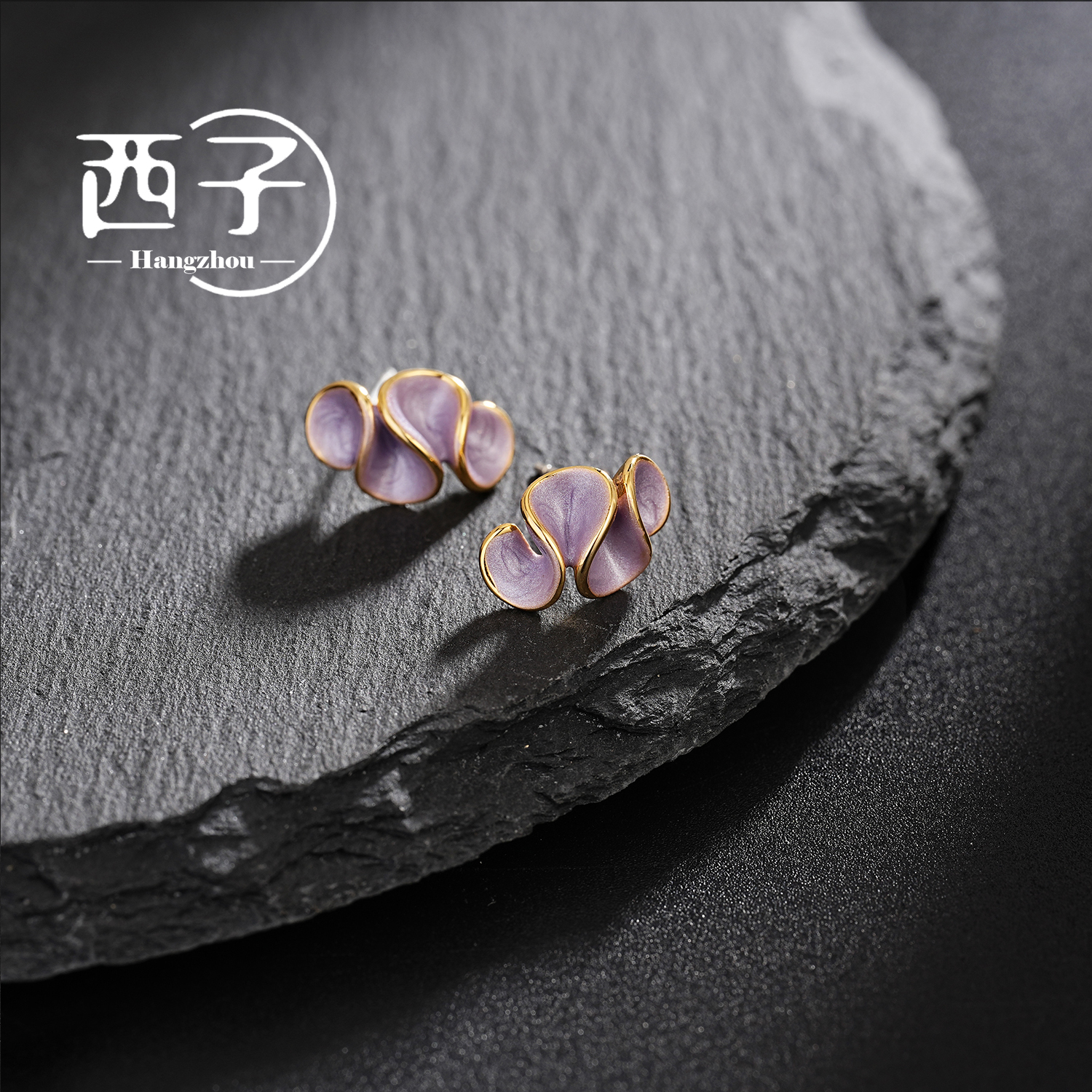 西子饰品镀18K金【奶油花耳钉】甜美耳钉欧若风穿搭S925银针送礼盒