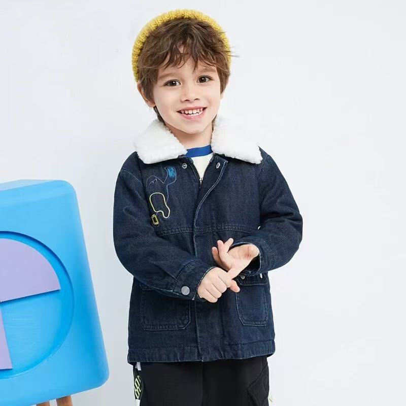 无毛领   厚款棉服休闲牛仔翻领加厚 