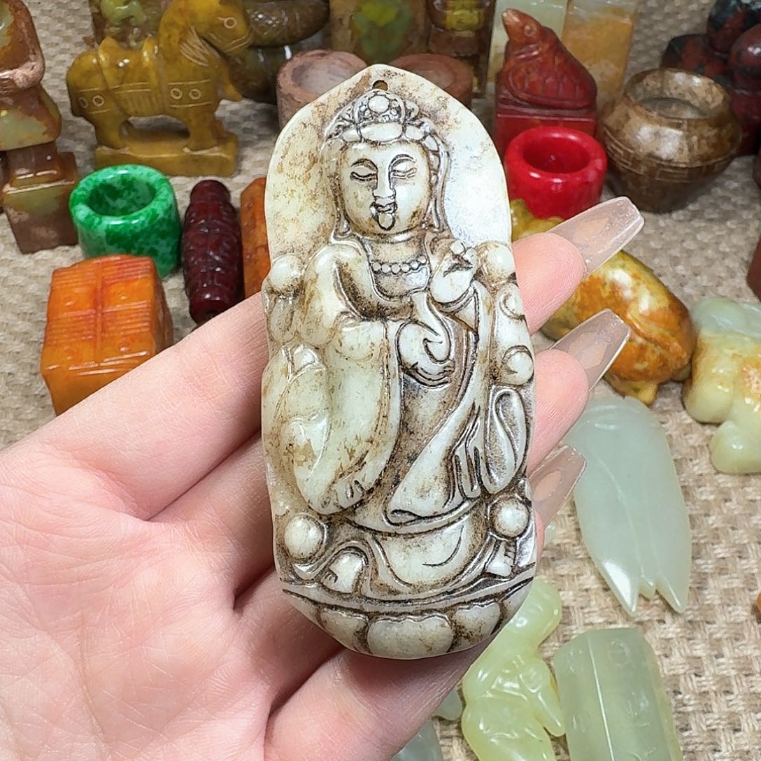白玉菩提吊坠挂件