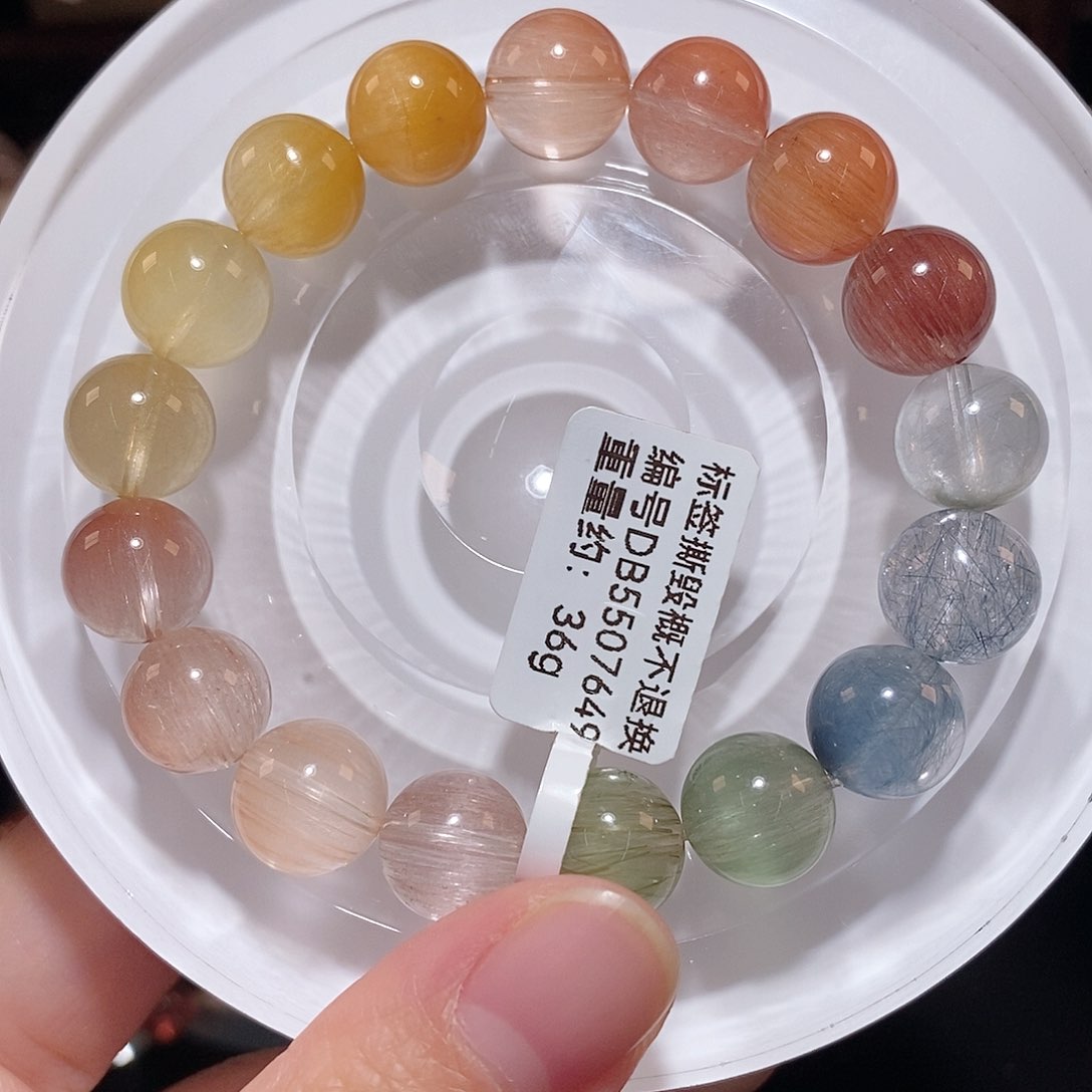 水晶手链未镶嵌F彩兔毛11.2