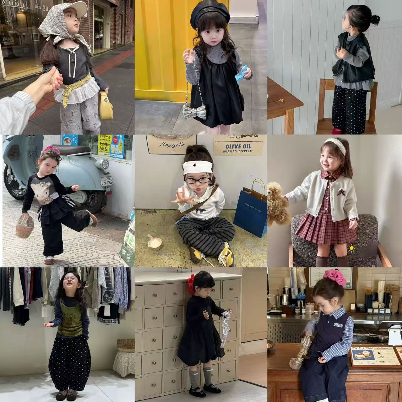 【C01-075】秋季儿童网红连衣裙韩版女童套头套装时尚休闲中小童