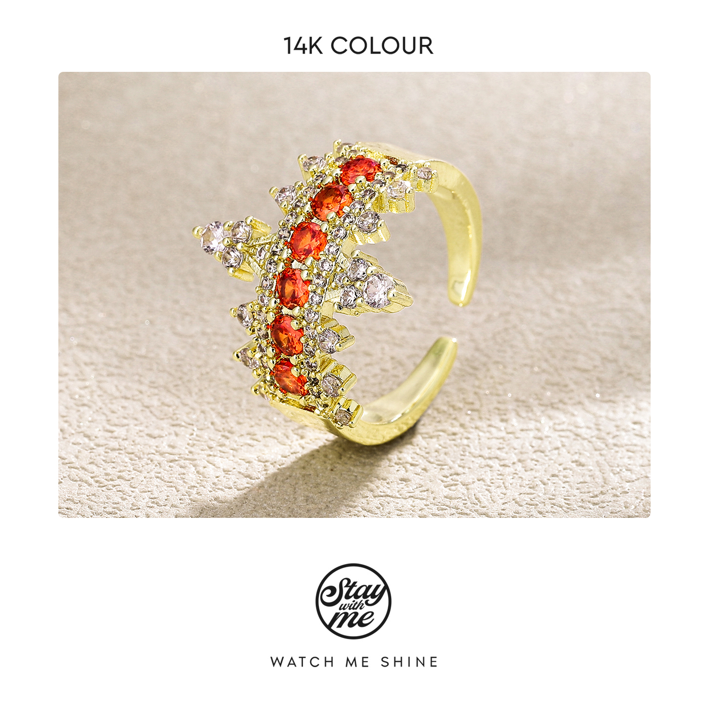 STAY WITH ME 铜合金合成锆石戒指 小众设计k0443戒指