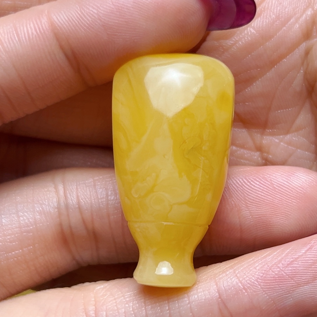 未镶嵌蜜蜡裸石20mm微瑕三通