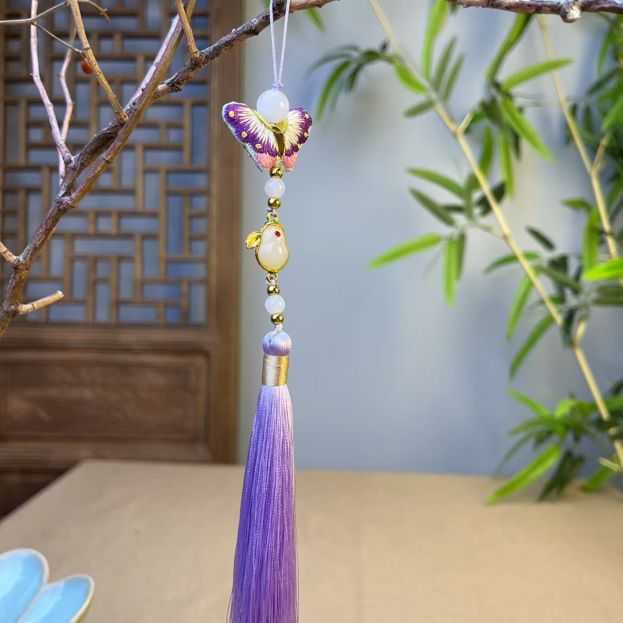 非遗苏绣蝴蝶头压襟挂件扇坠（蝴蝶颜色形状随机）