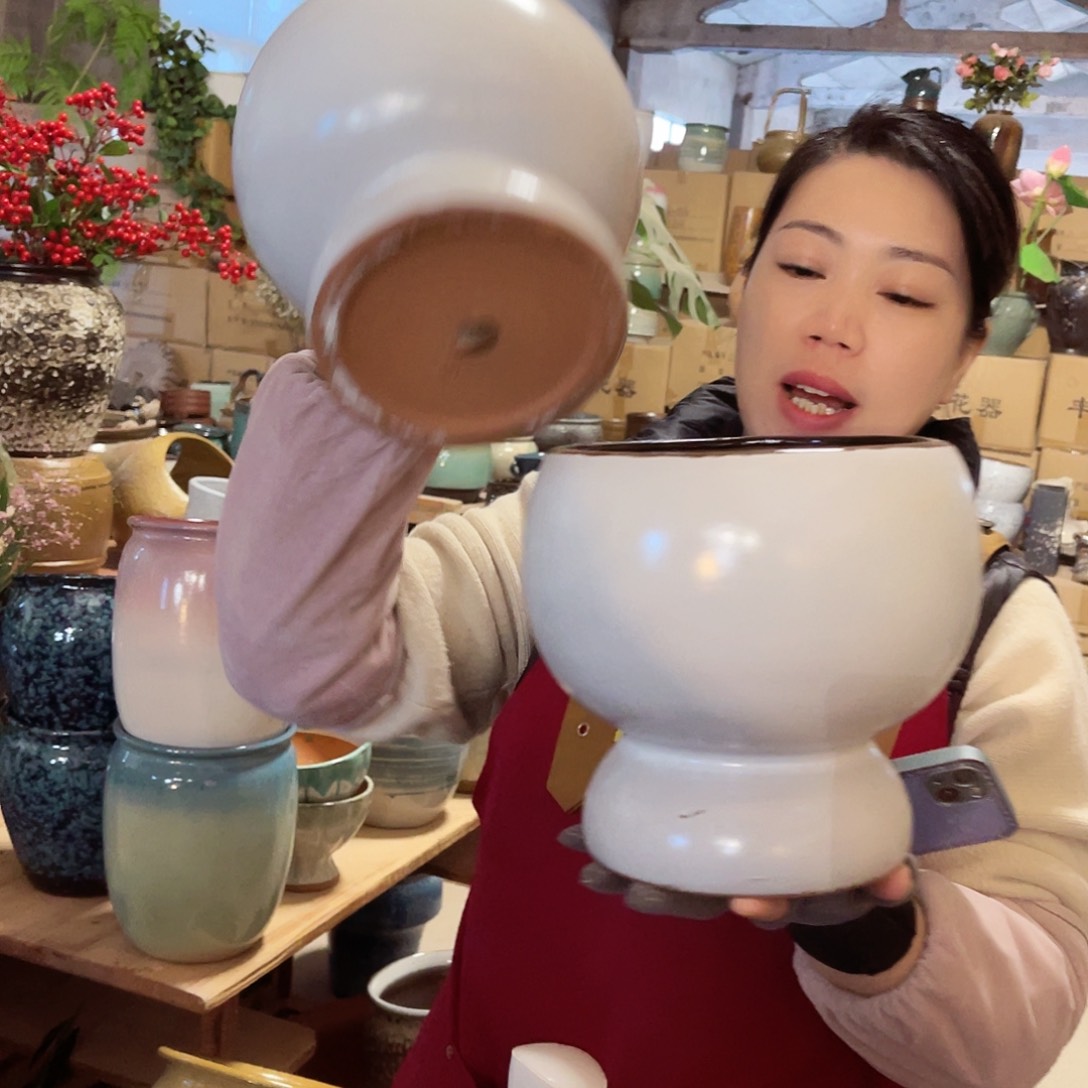 紫砂花盆高度19口径18