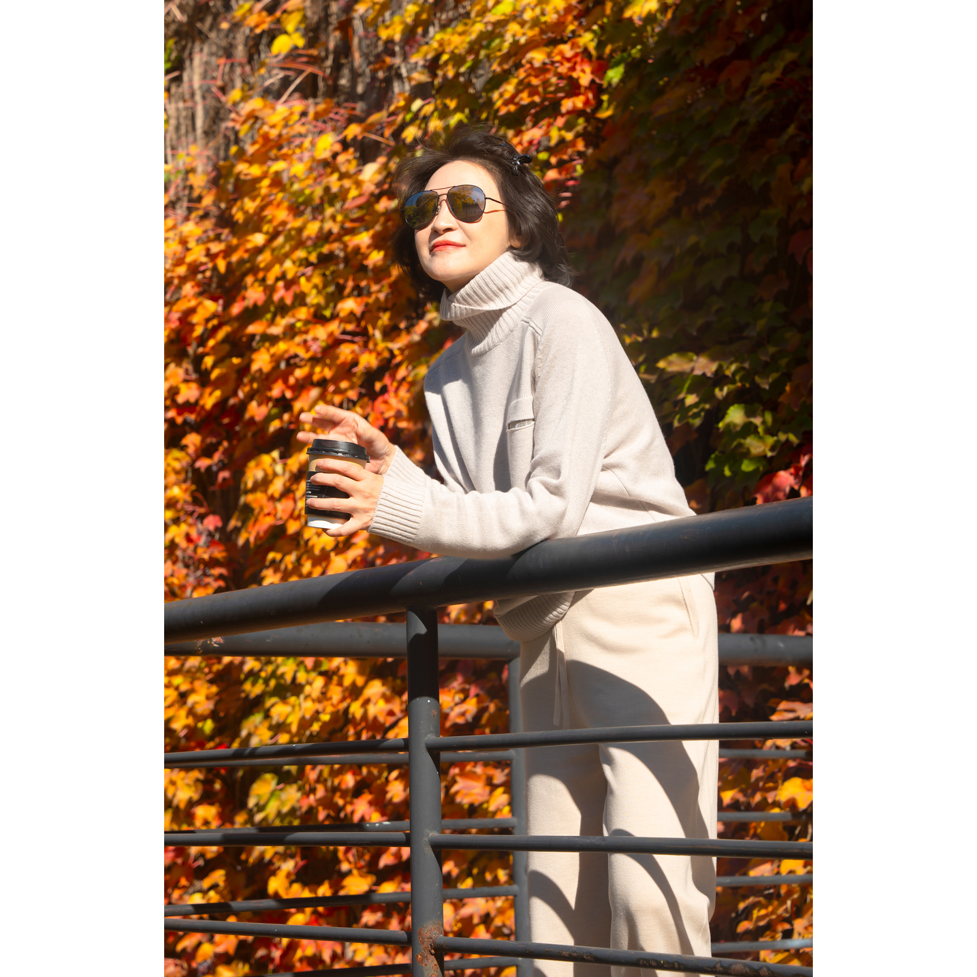 我是摩羯 秋日原野 康赛妮山羊绒高领口袋链条针织衫毛衫