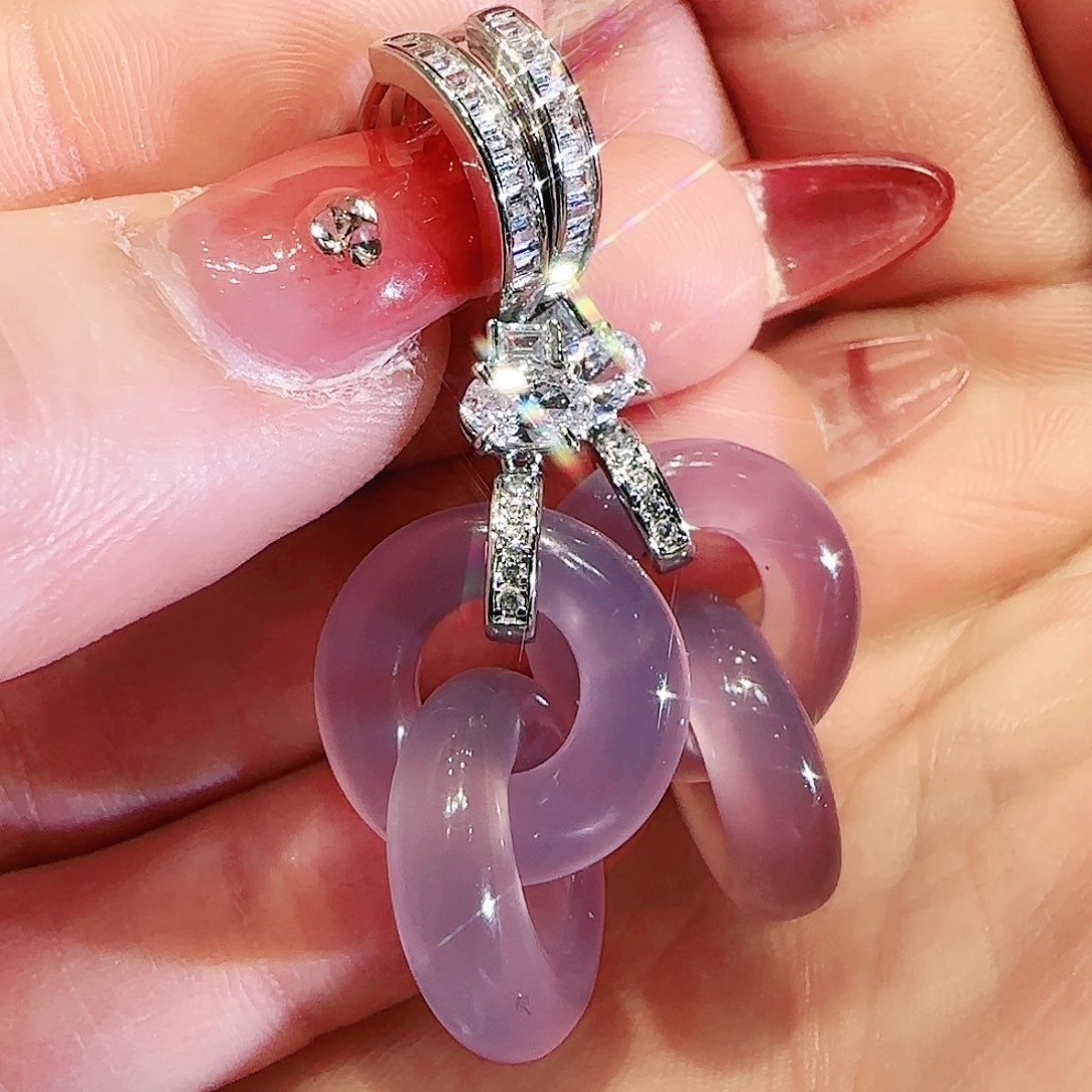 玛瑙/玉髓耳坠未镶嵌