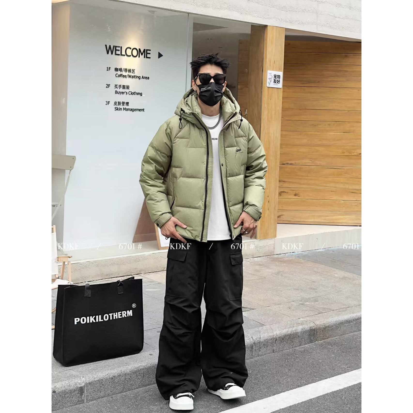 719-08 冬季滑雪保暖修身男士时尚潮流休闲潮流帅气断码棉外套