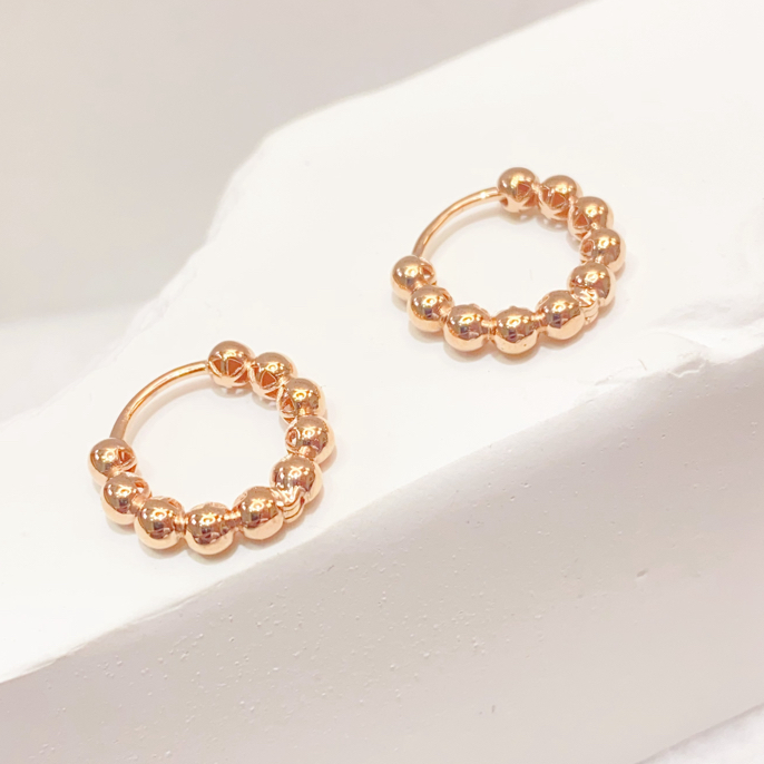 18K 休闲豆豆耳圈