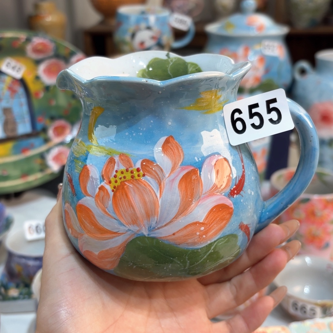 景德镇手绘高温釉下彩陶瓷茶具