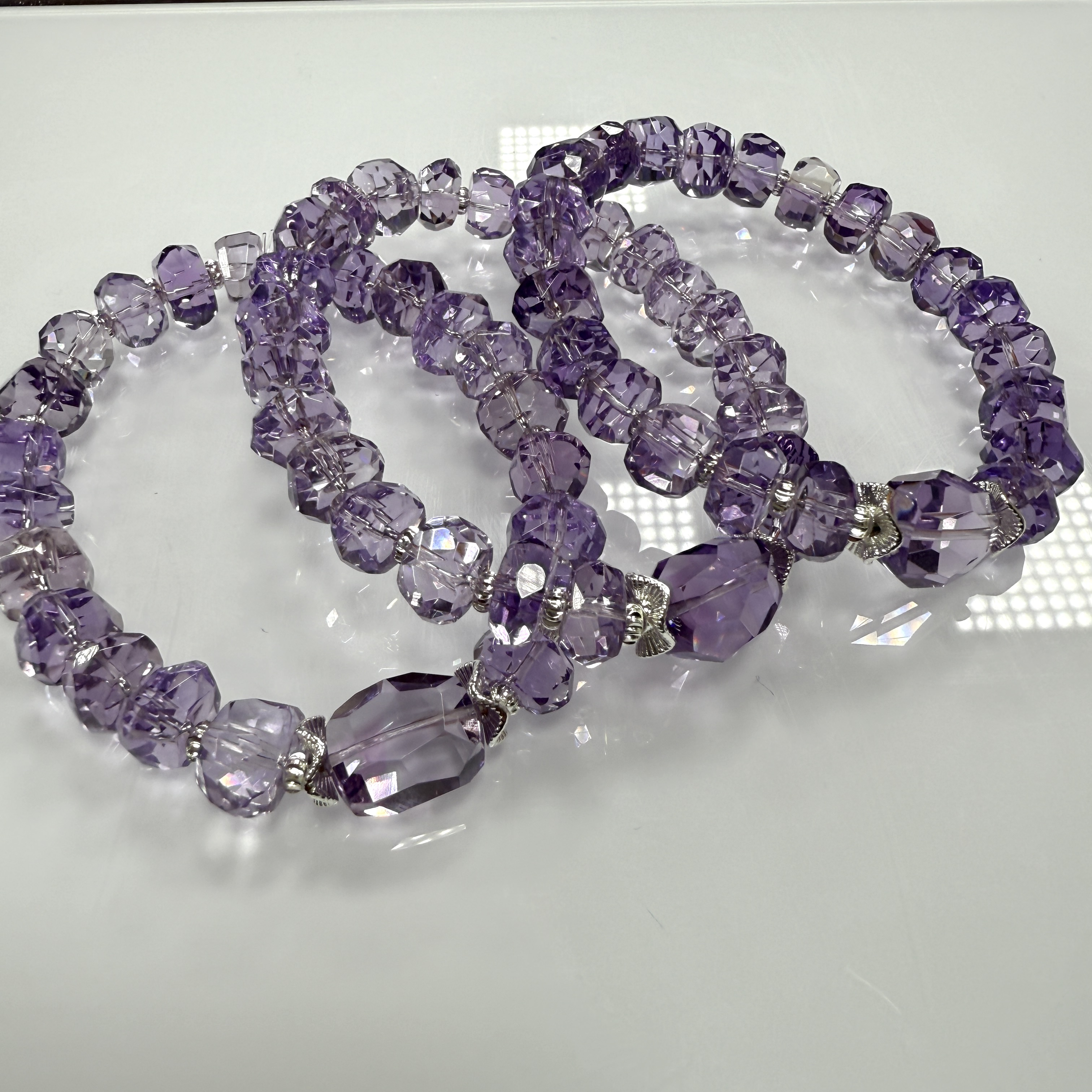 【小宝晶选】天然紫水晶随型单圈手链 多样性发一件 466XBJJ