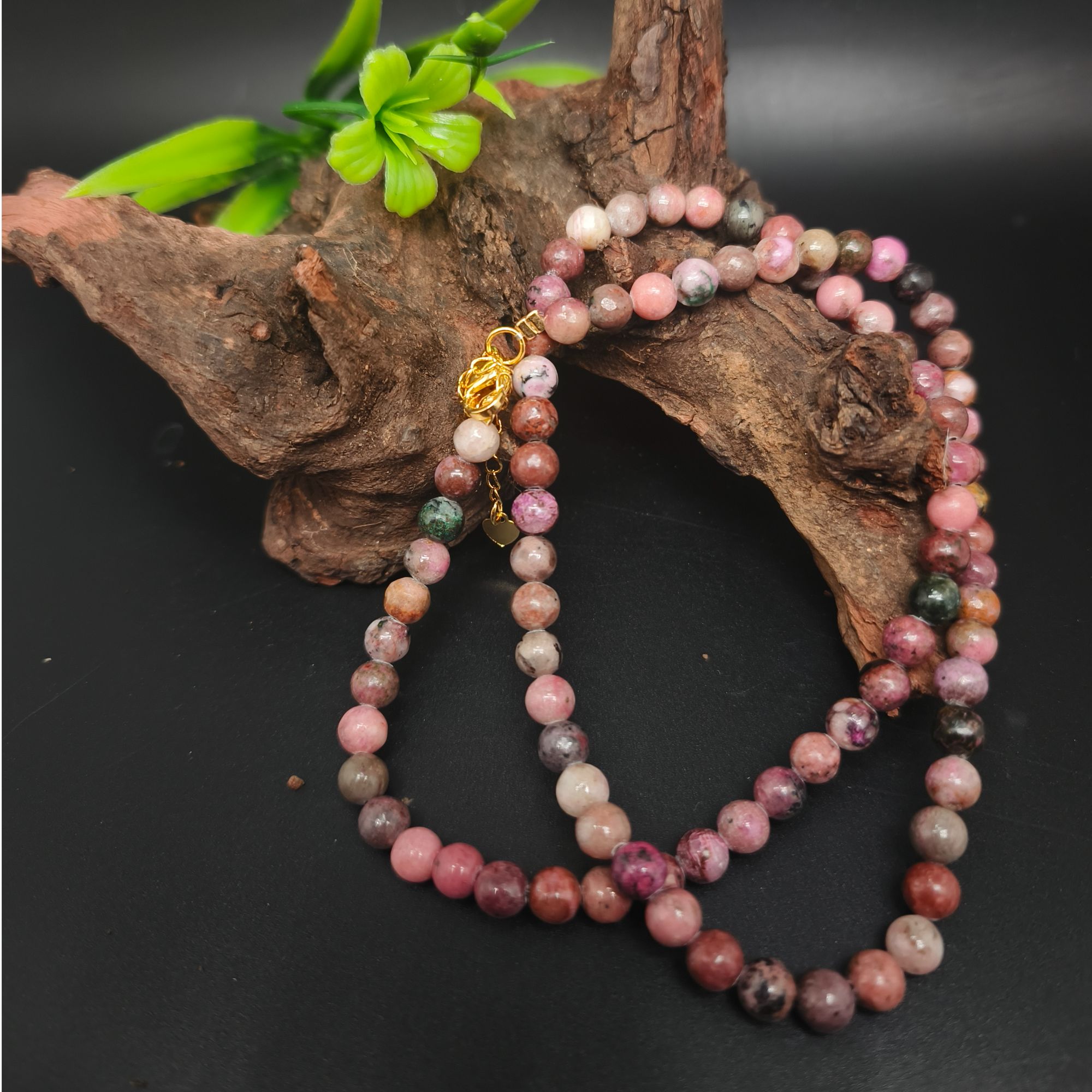 天然辰砂【鑫林珠宝】舒俱樱花粉 项链时尚多样性发一SJL236