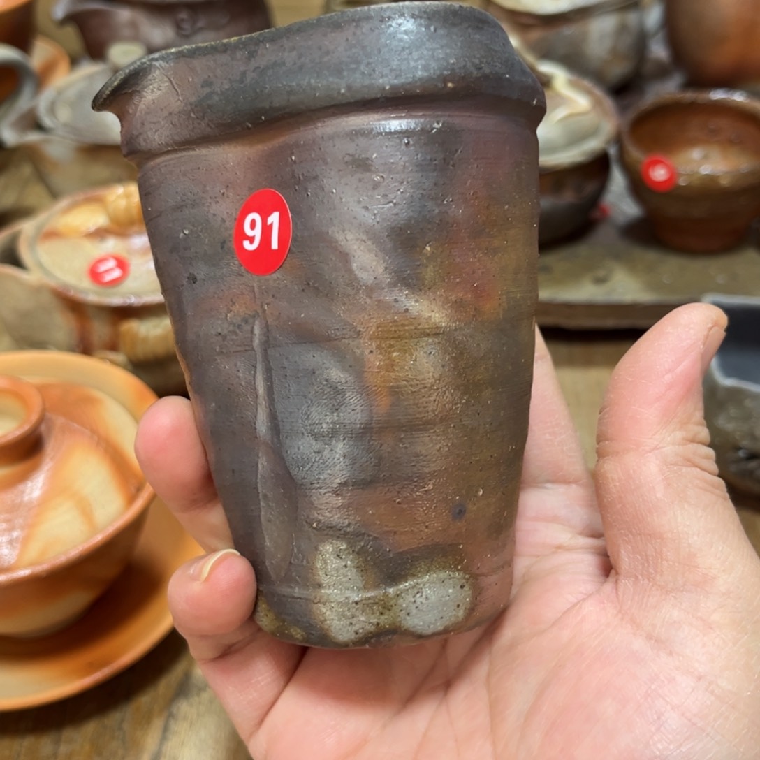 宫尾昌宏盖置茶杯茶宠备前茶盘