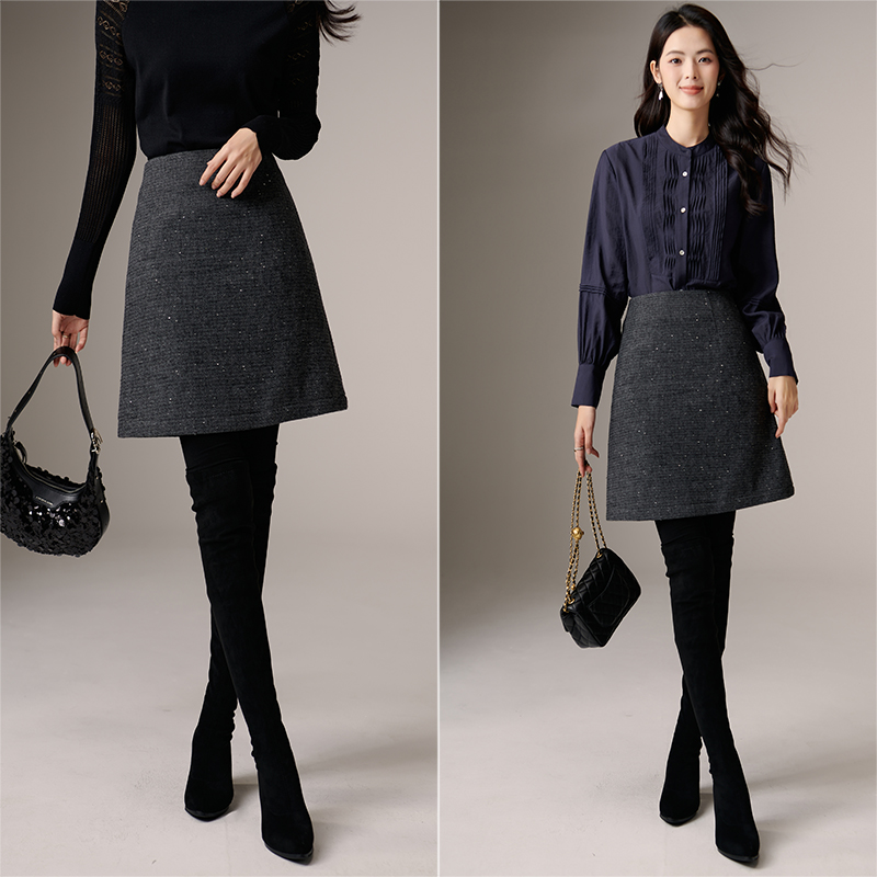 【新品】2025冬裙挺括百搭小A短裙25112511