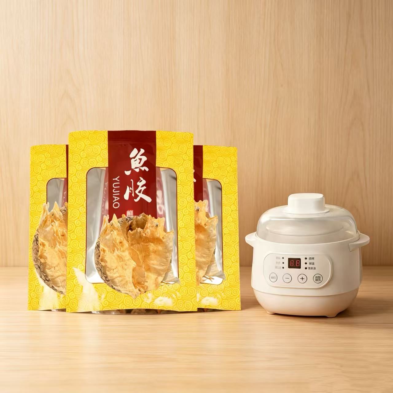 （嘉嘉严选) 北海黄花胶片干货赠炖盅