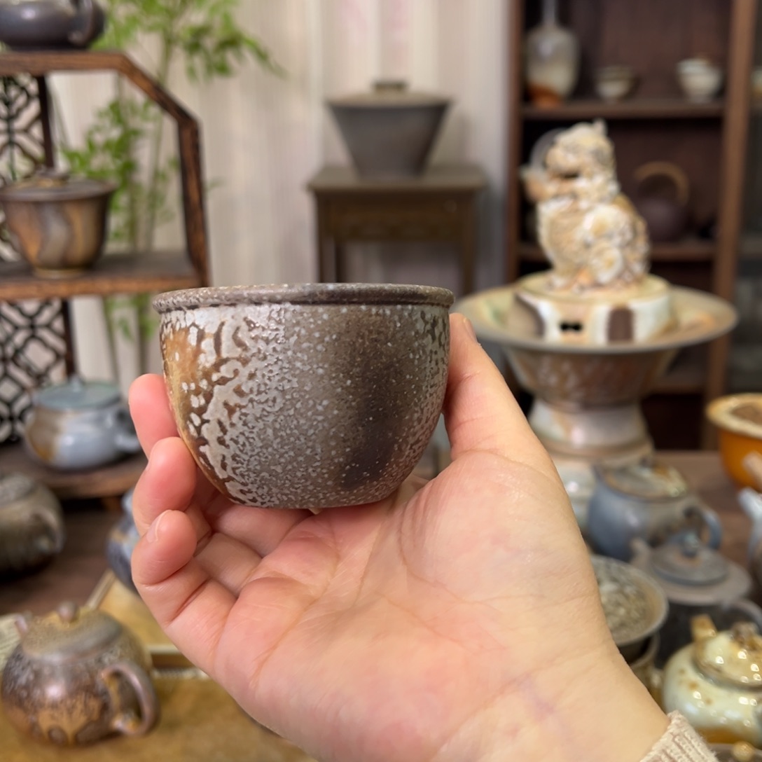 07中白小藏缸杯柴烧