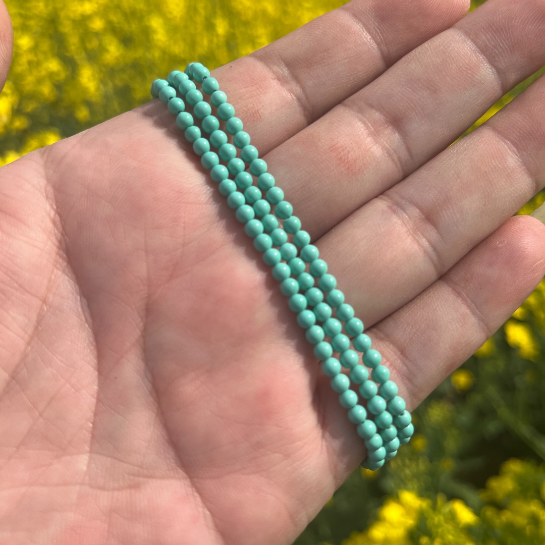 湖北竹山发货卡3果冻绿小米链手串190颗