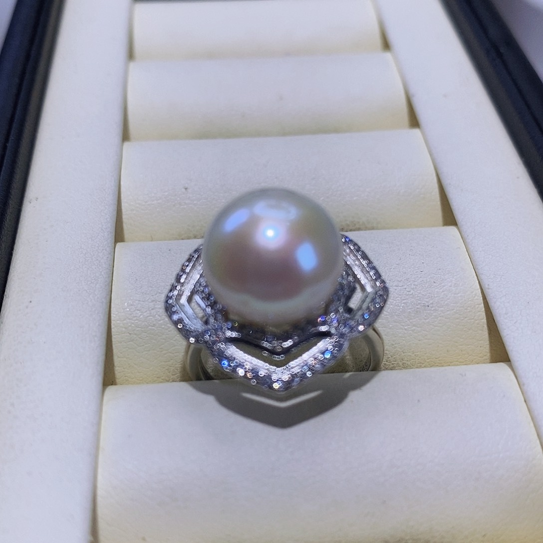 淡水珍珠戒指银S925镶嵌
