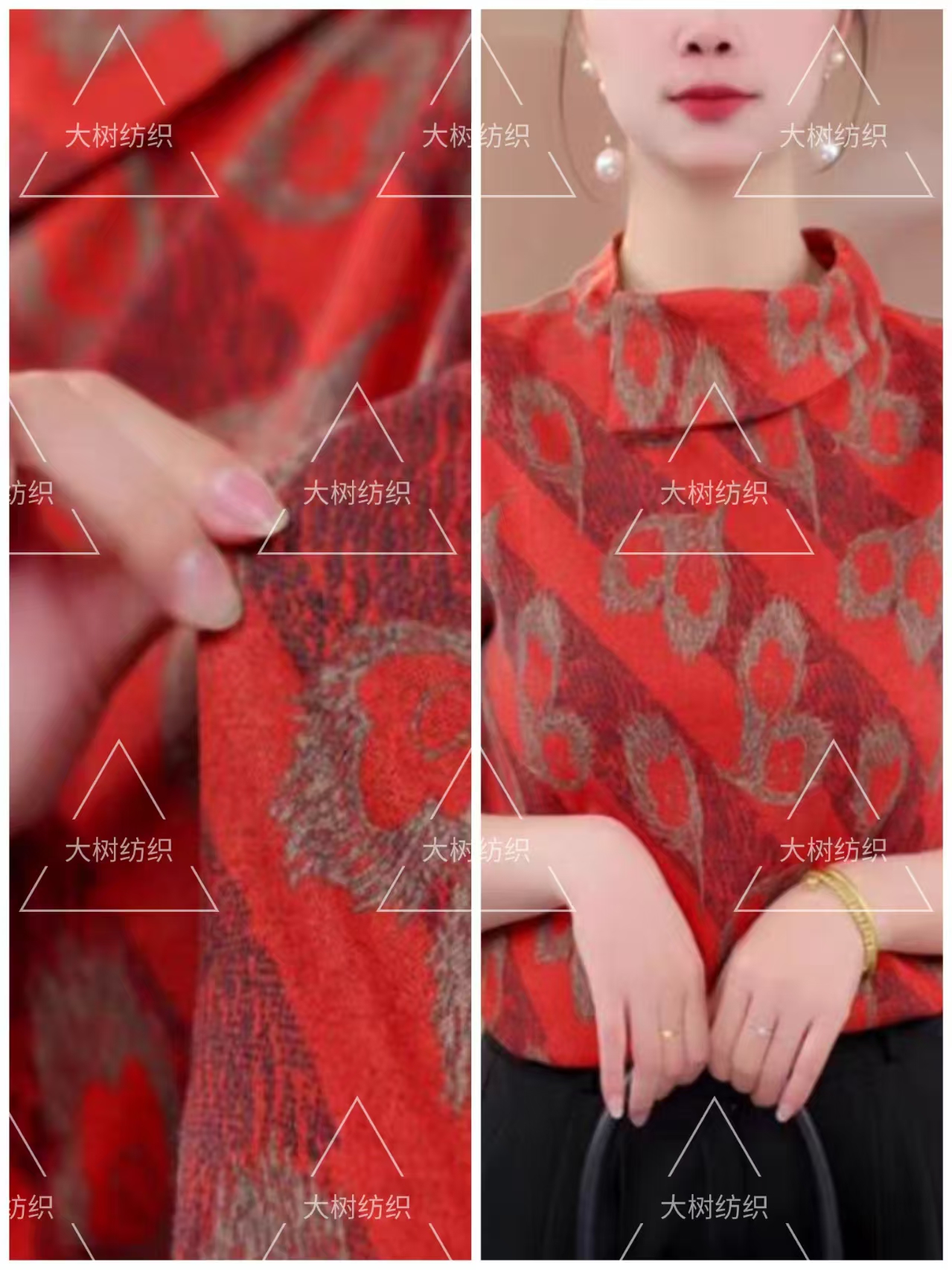 秋冬新款羚羊绒面料 柔软亲肤保暖自锁温保温 红色羽毛 30