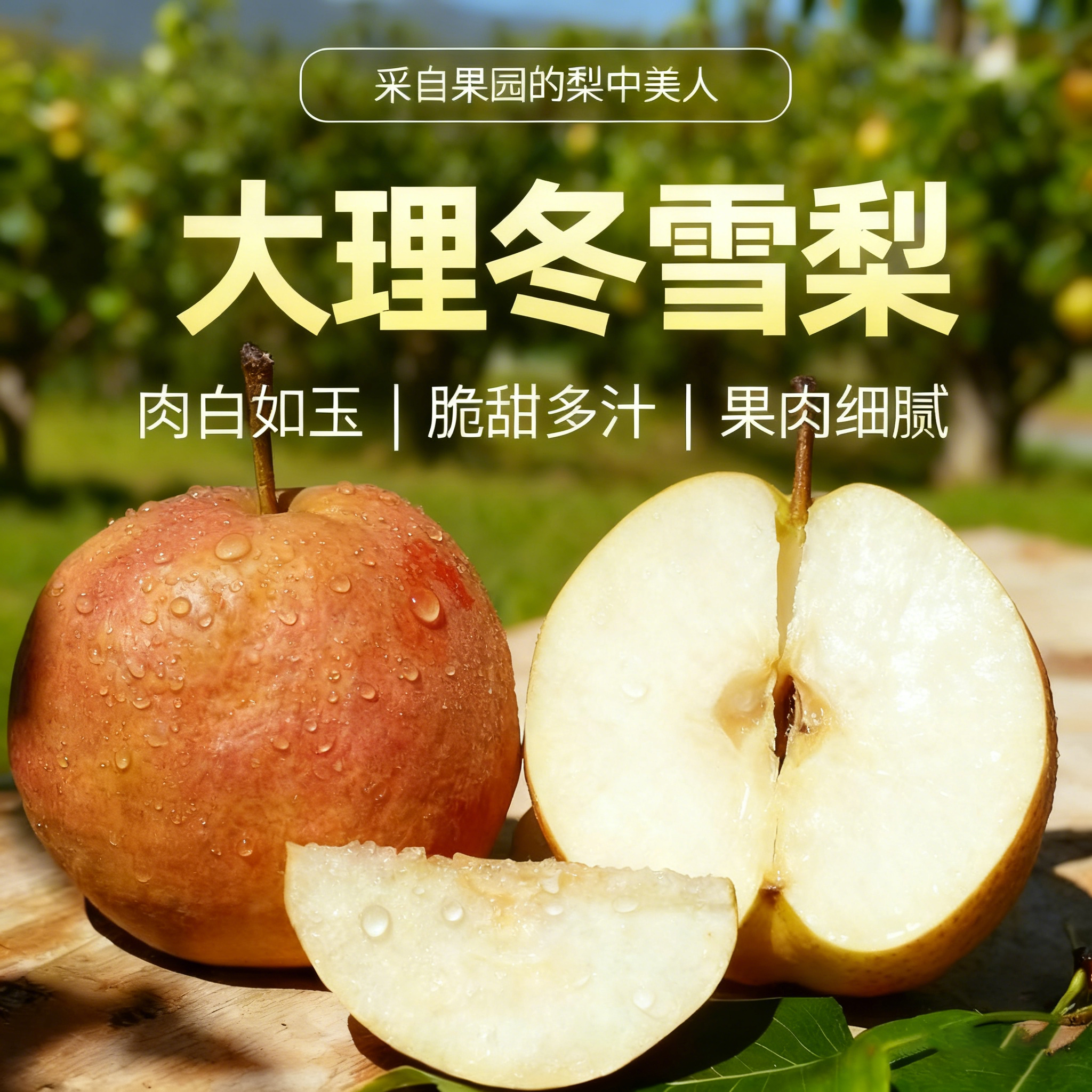 云南大理冬雪梨木梨黄皮梨新鲜水果生鲜皮薄多汁产地直发