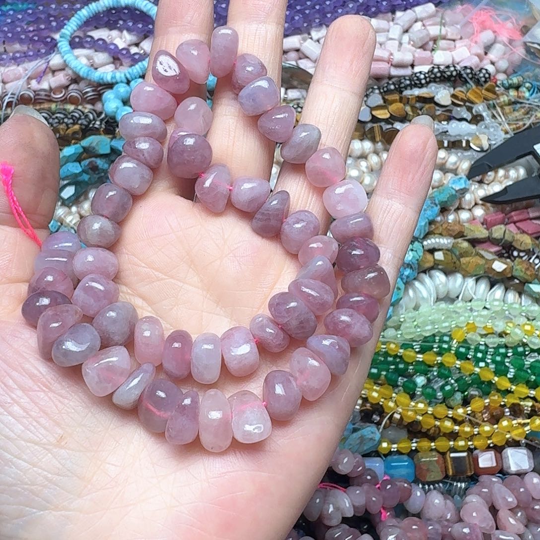 玛瑙/玉髓合金珠宝半成品我**梦一条紫玛粉糖豆