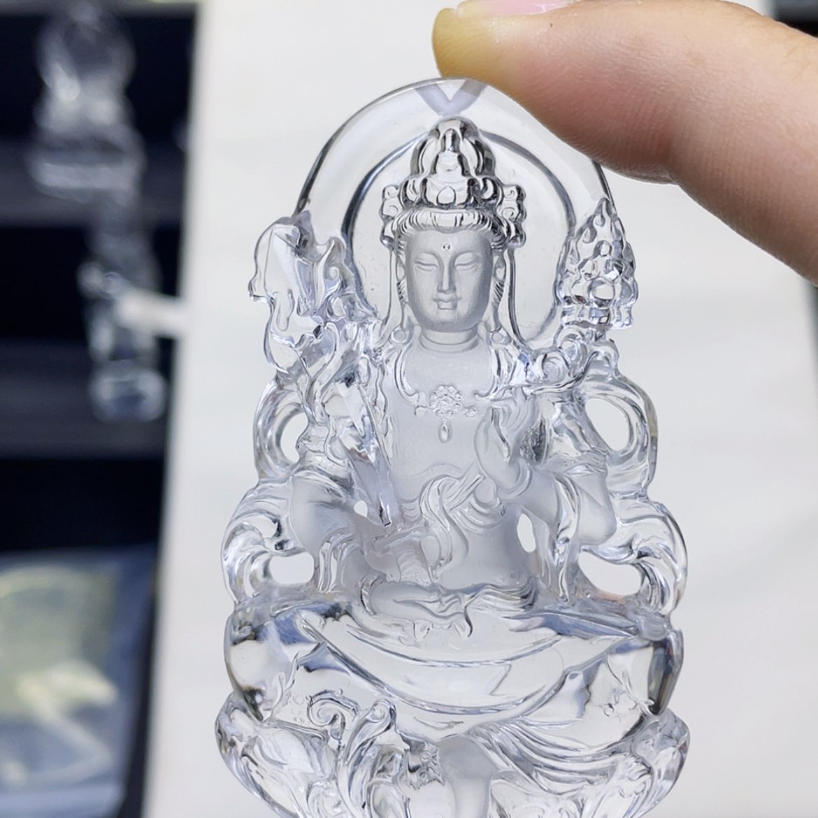 【闪购商品】水晶颈饰未镶嵌用****2白水晶大师精雕虚空藏吊坠