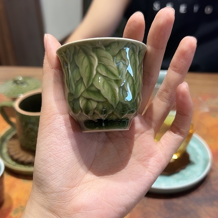 龙泉云间青瓷小米茶器
