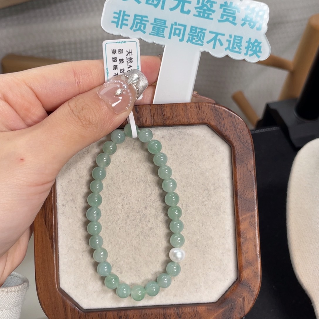 翡翠手链银S925镶嵌124558