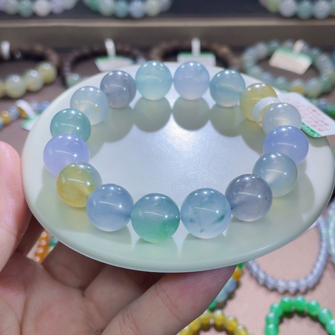 未镶嵌手链翡翠玻璃珠花仙子