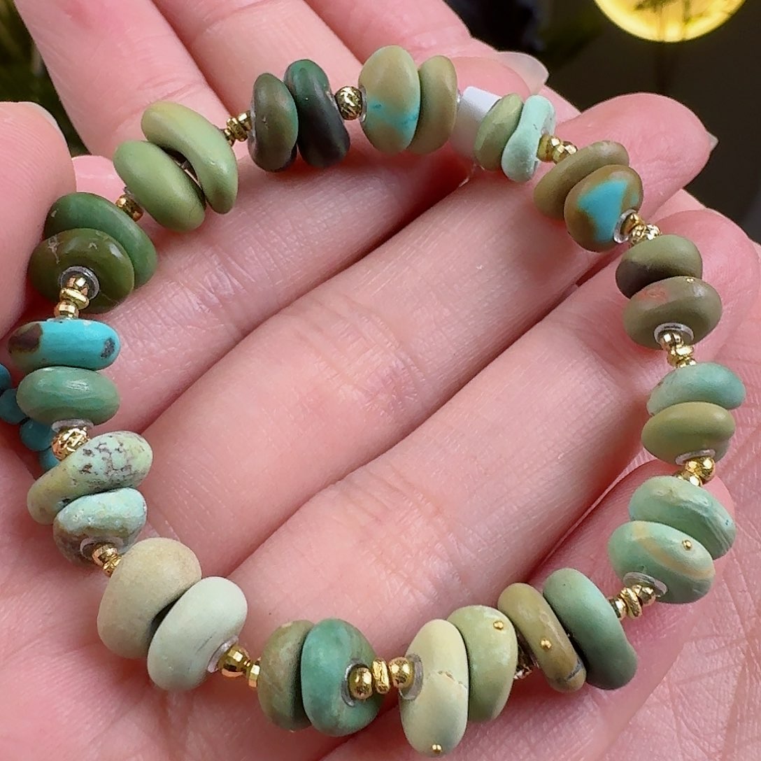 绿松石珠宝奇石18K金镶嵌
