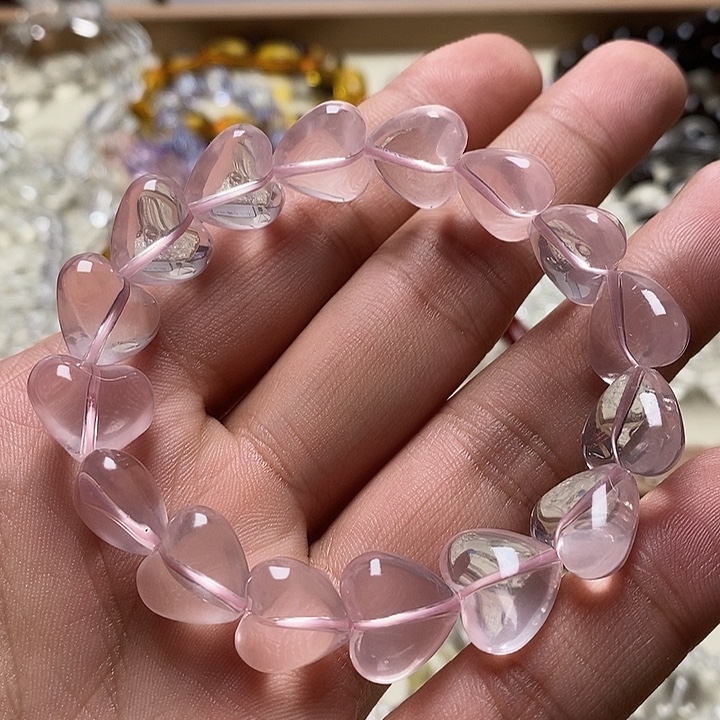 非金属星光粉爱心手串 