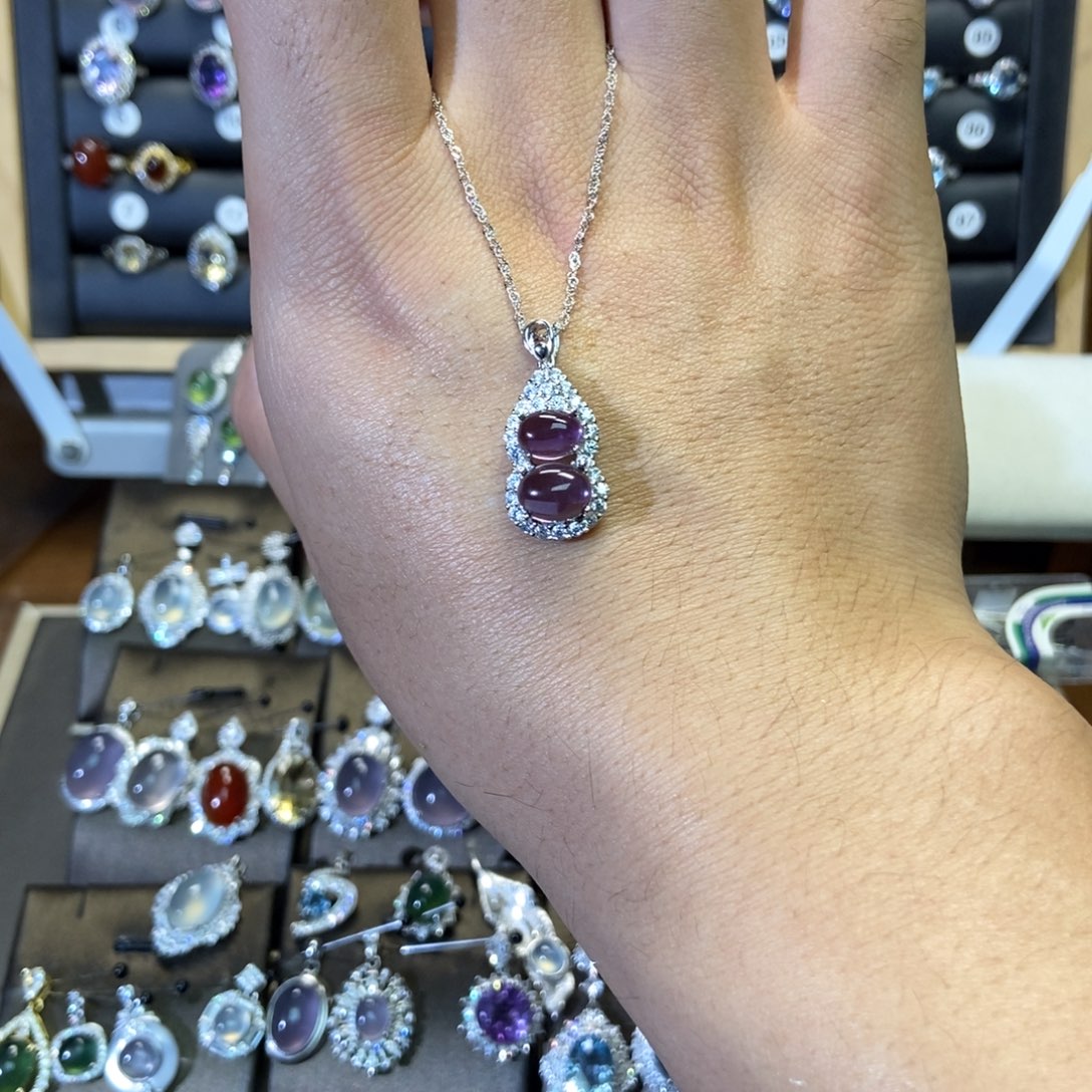 银S925镶嵌蛇纹石玉手镯熠*