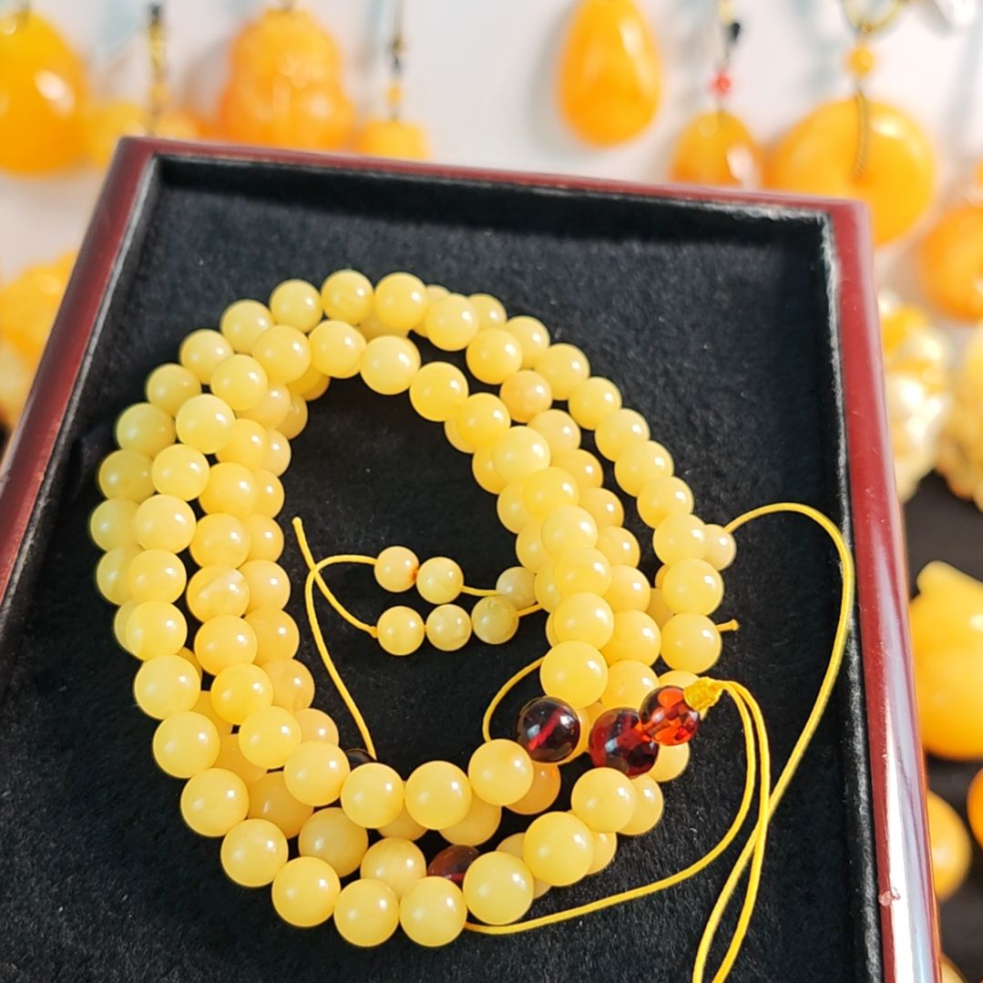 手链蜜蜡未镶嵌佛珠108。8米