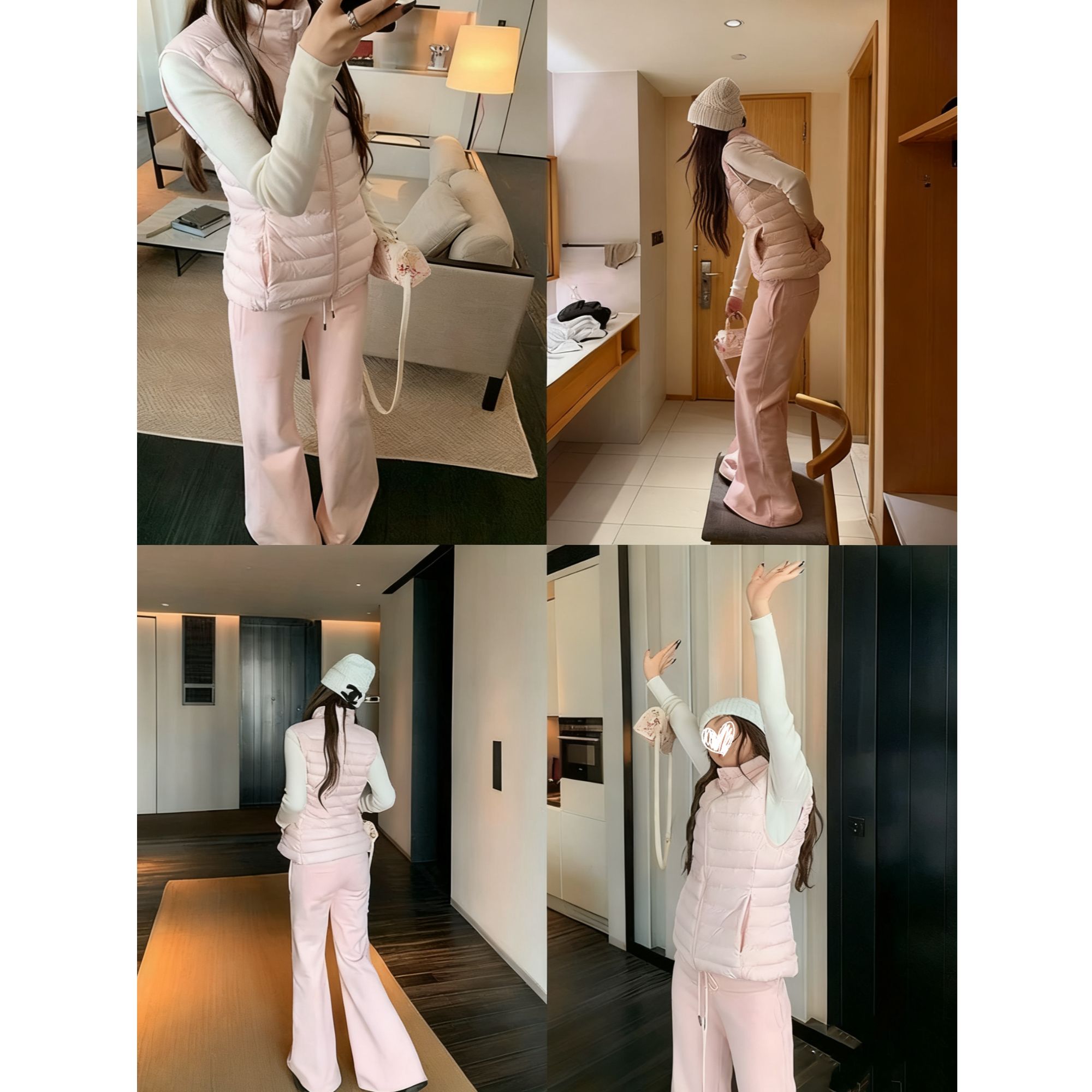 小暖炉沙漏羽绒马甲女收腰修身外套保暖冬季运动上衣户外D897