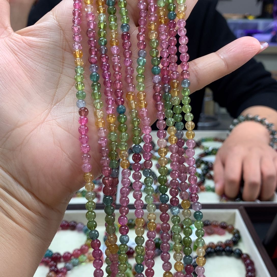 碧玺手链未镶嵌多样性发其一条4.6毫米左右