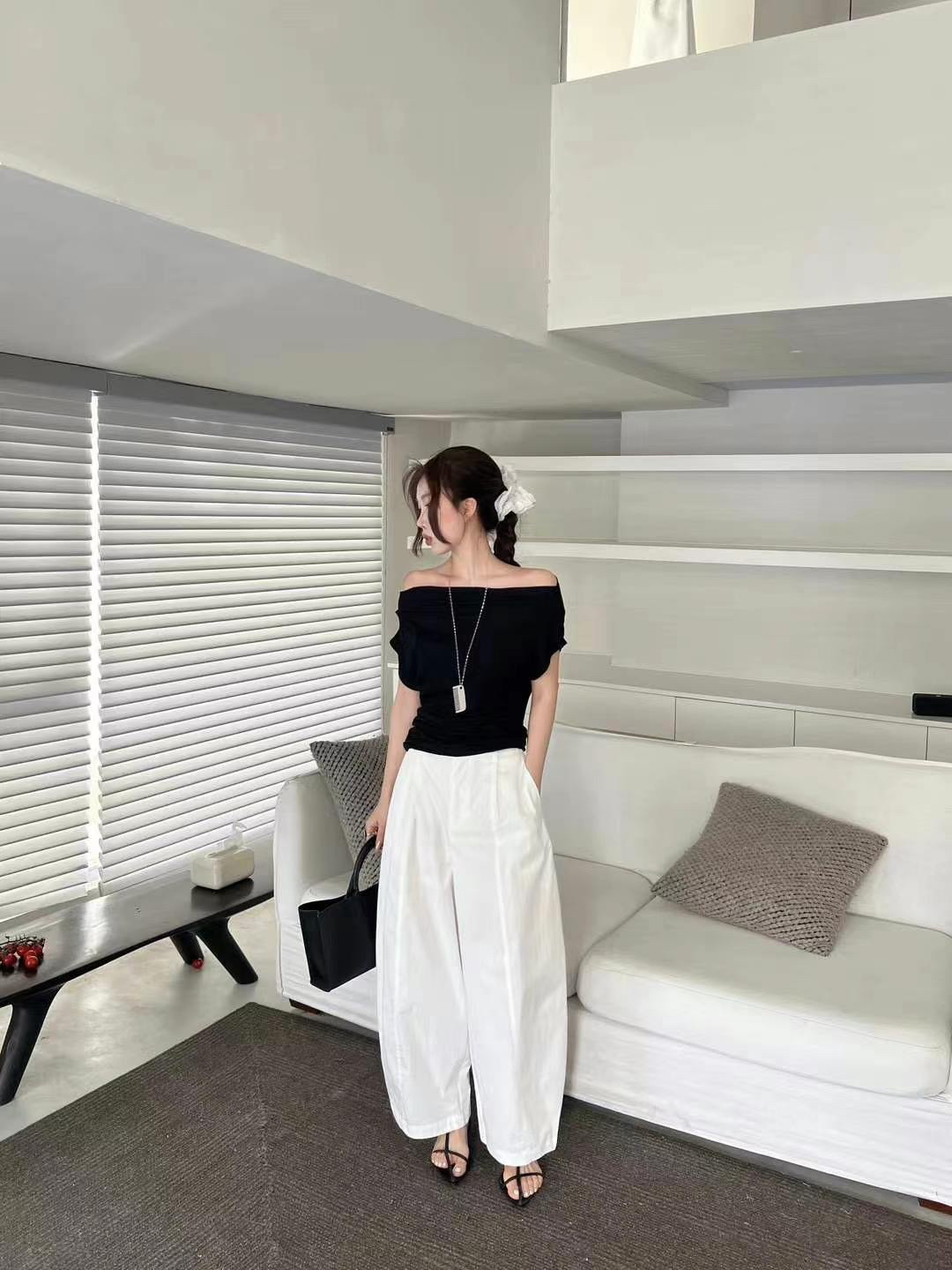 孤品春款夏款潮流服饰气质时尚百搭小众宽松设计感直筒牛仔