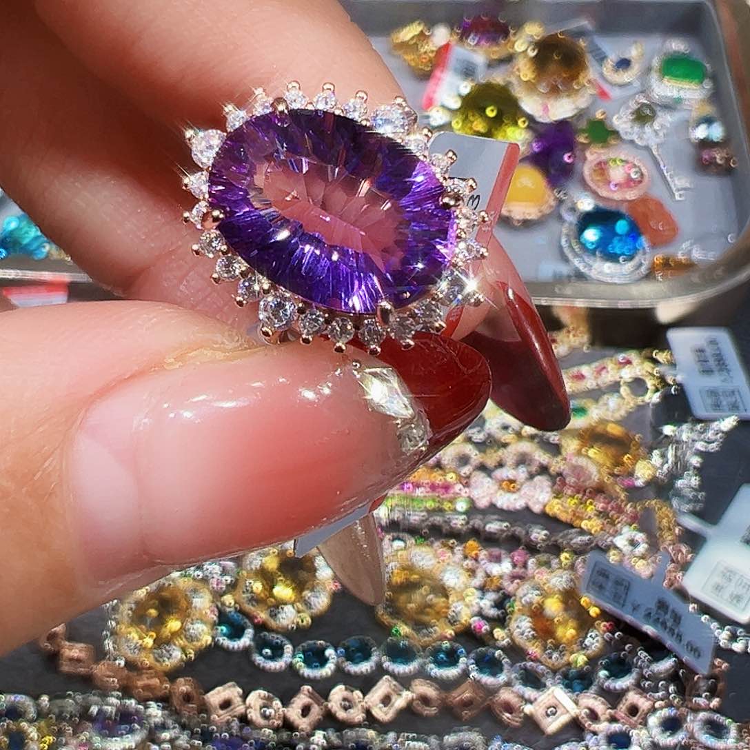 银S925镶嵌戒指紫晶