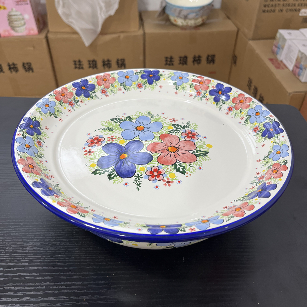 30公分搪瓷加厚盛夏面盆一套有挂炉印