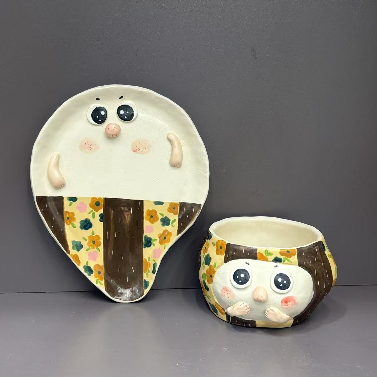 717可爱立体手捏杯碟套组