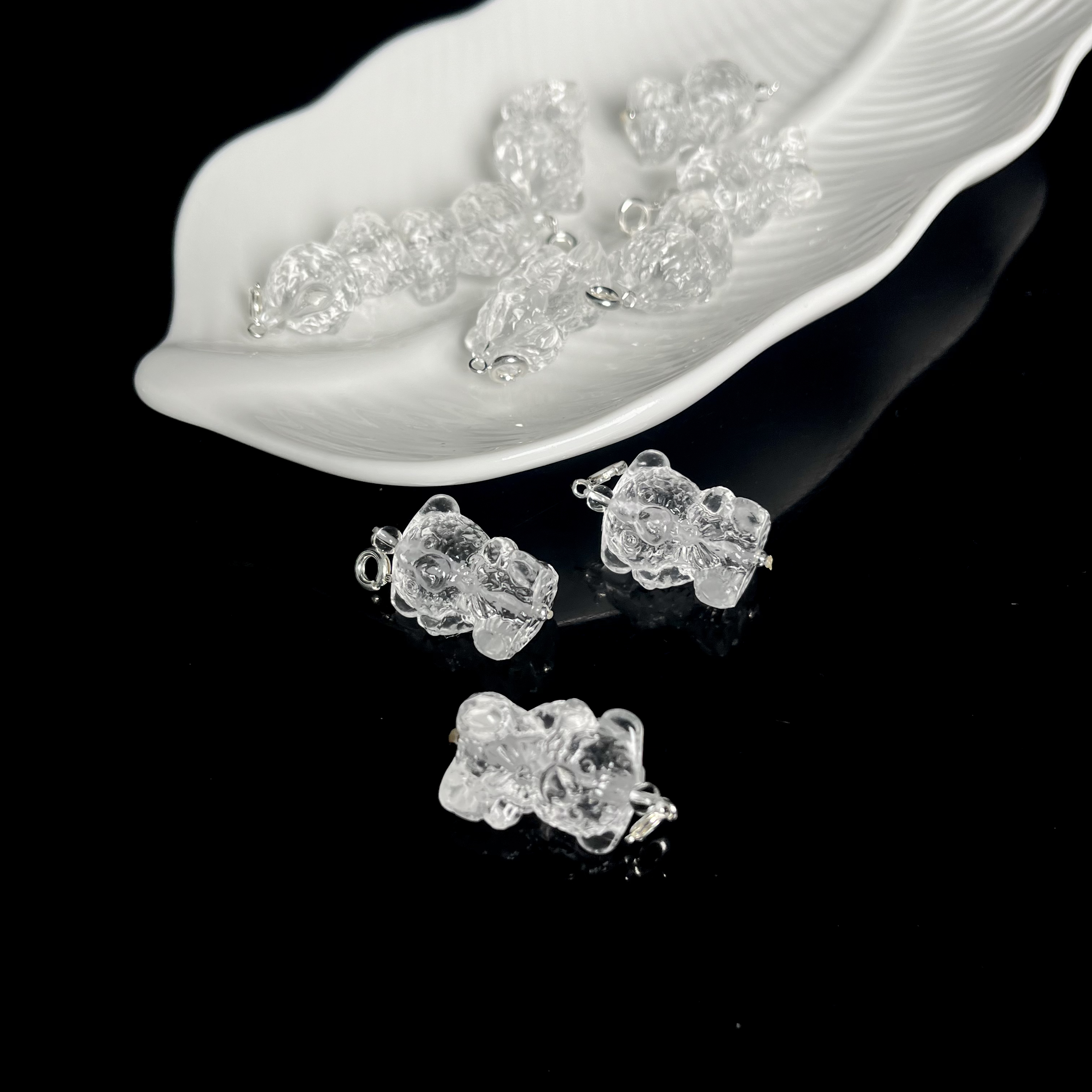 白水晶小熊21*17*吊坠YC471多样性发其一