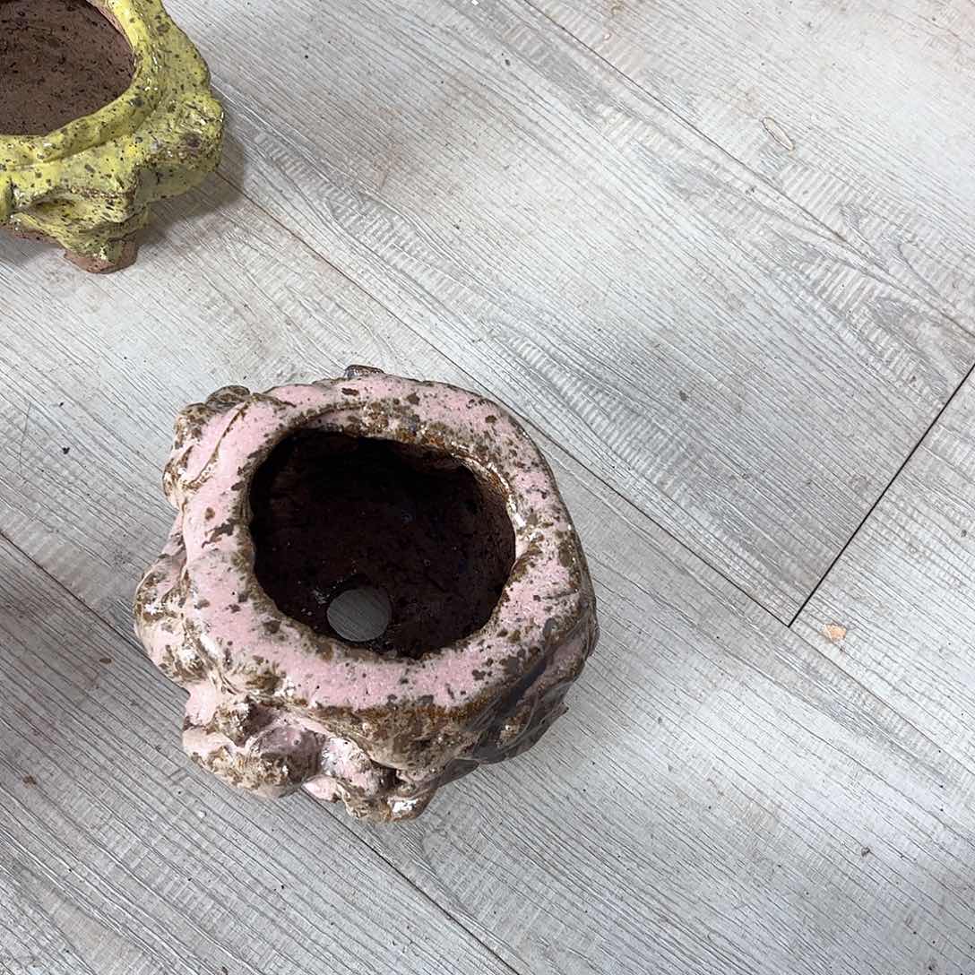 泥塑邹*走古镇炻陶花盆