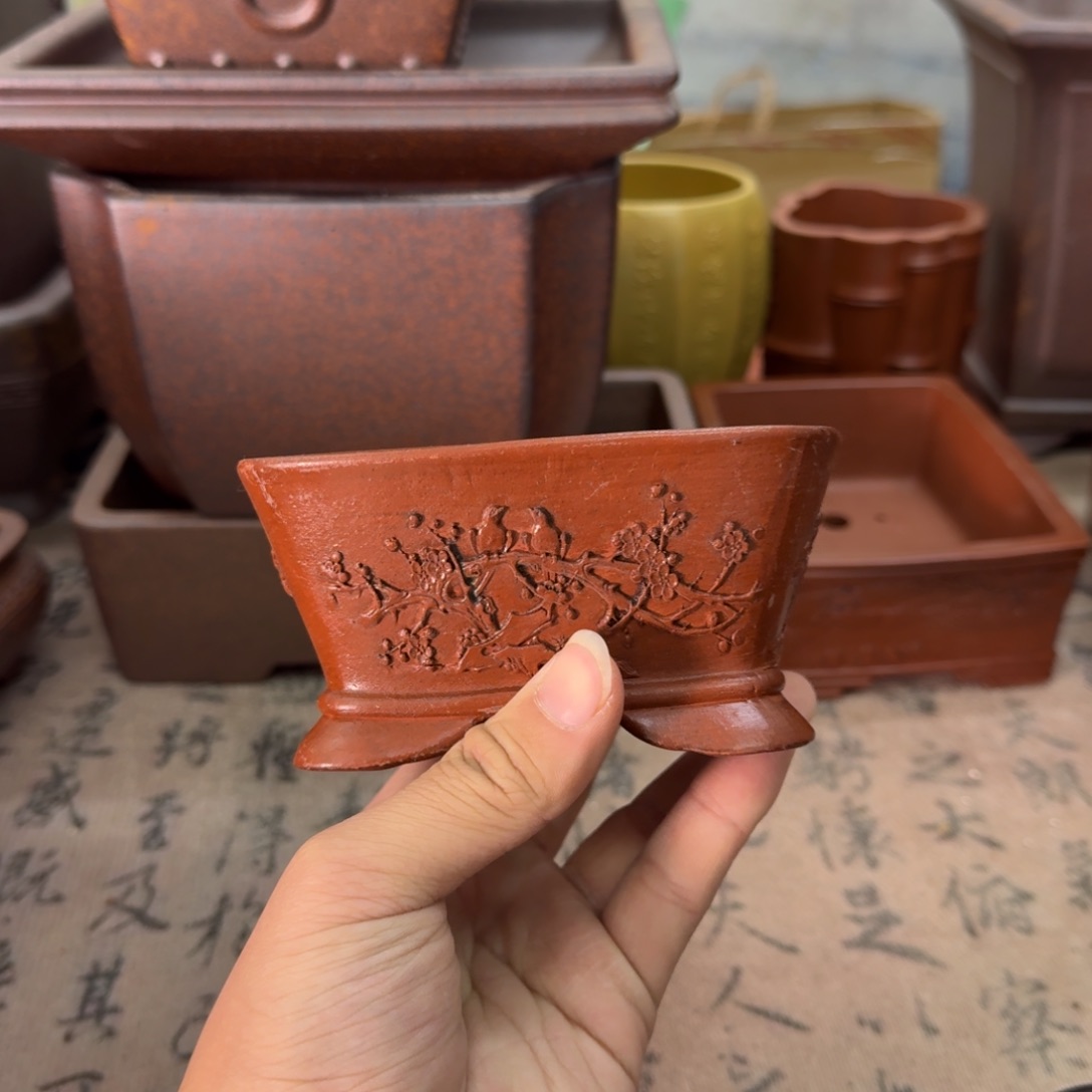 紫砂花盆宜兴紫砂正品花盆10.5x5