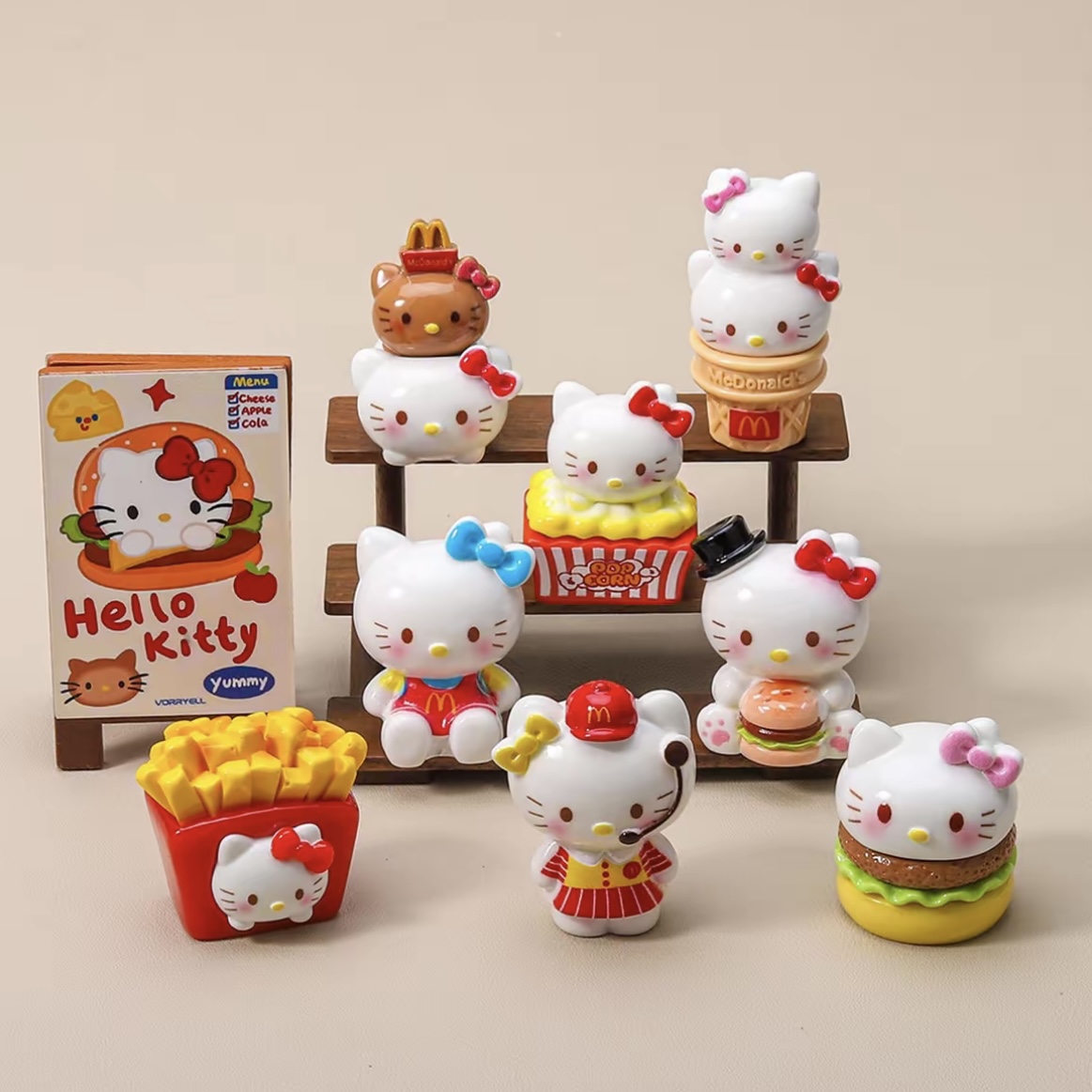 【直播拆】新款麦麦kt 可爱实色创意树脂diy网红少女车载摆件