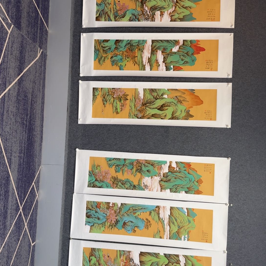 国画尽***。吴金明老师四条屏俩套