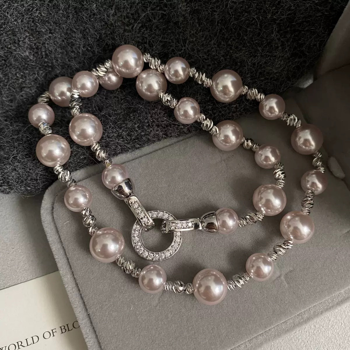 铜项链 曼塔玫瑰施家珍珠卡扣项链女高级设计感小众气质毛衣链